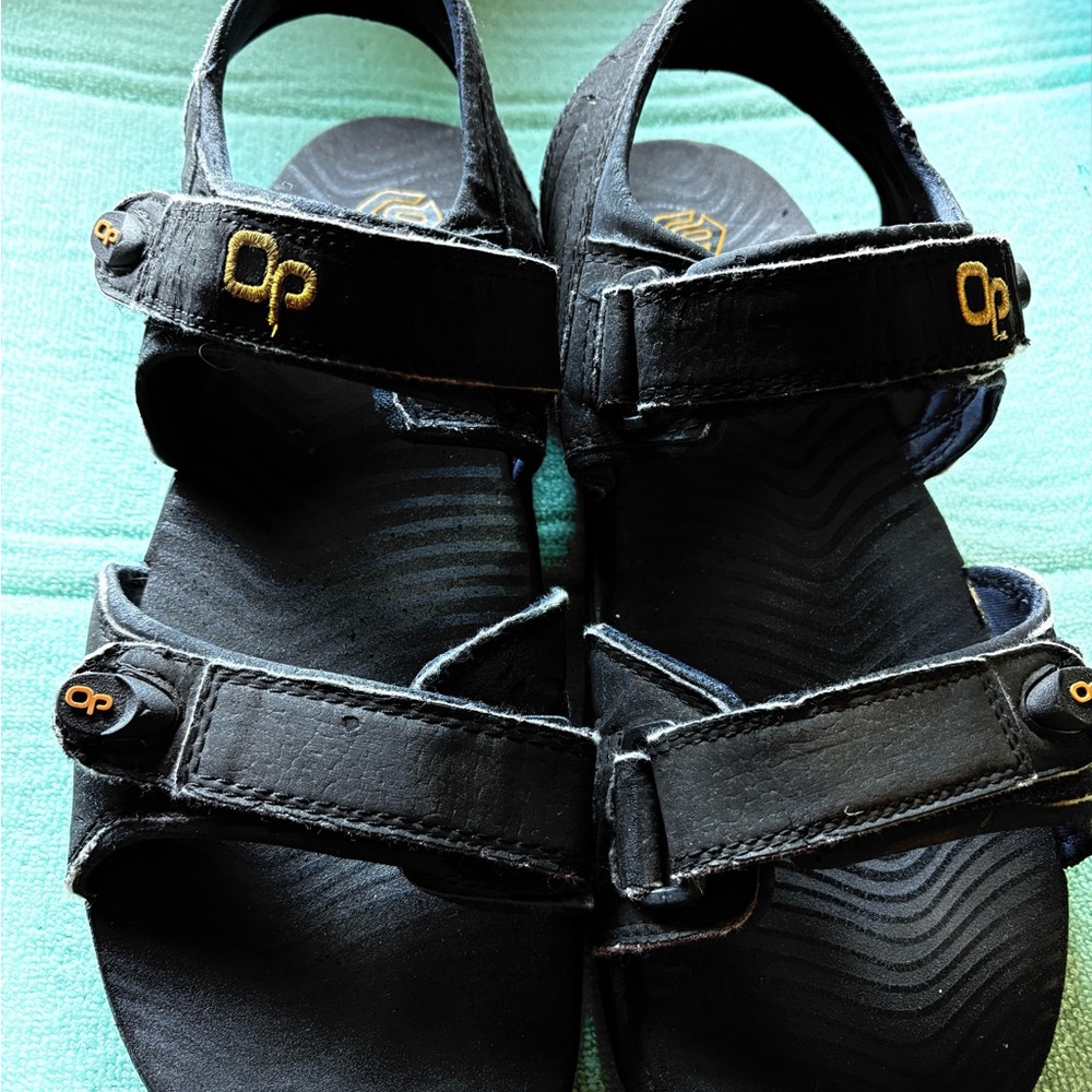 OP Black Sandals with Gold Accents